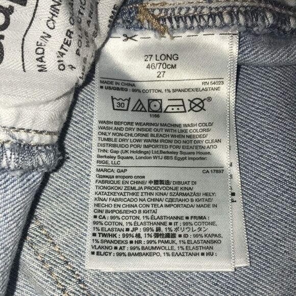 GAP Lightwash Straight Leg Jeans Sz 27 Long - Picture 5 of 10